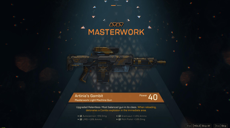 Anthem’s Masterwork items have one unique buff followed by randomized stat bonuses meaning some versions can be much better than others.